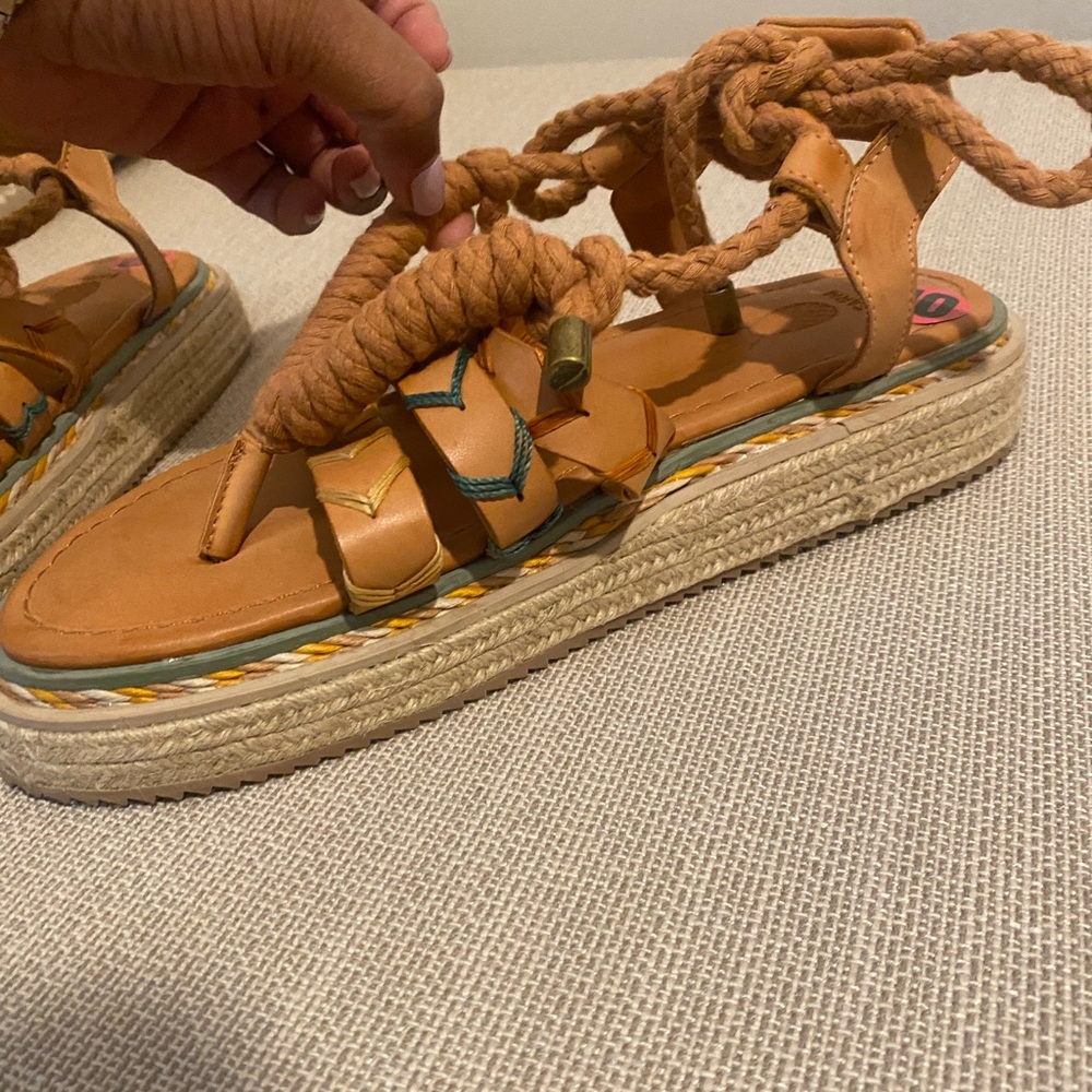 Farm Rio Rope Tie Flatform Sandals-NWOT - Picture 5 of 9